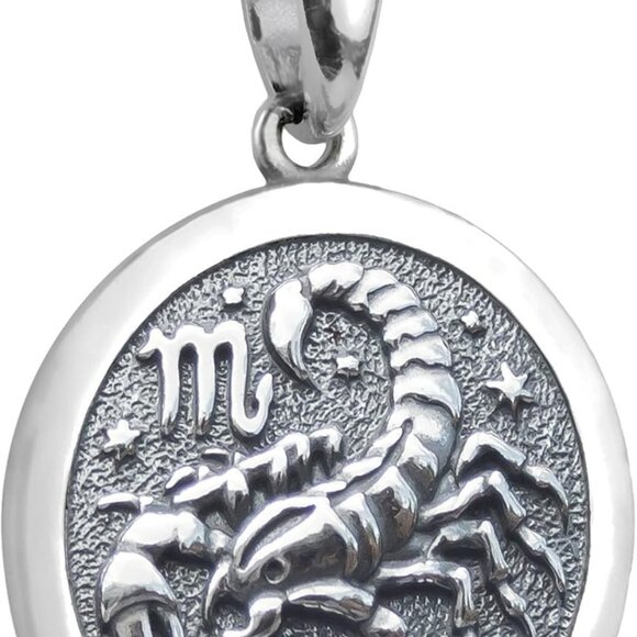 Zodiac Sign 925 Sterling Silver Pendant Necklace Choker Constellation Astrology
